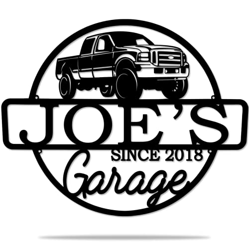 Personalized Metal Name Garage Sign (Design 1)