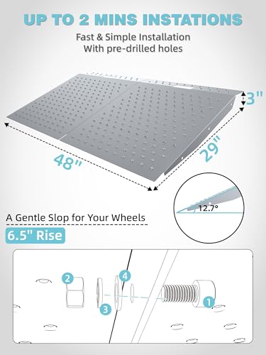 Shed Ramp 29"L x 48"W Ramp for Shed Entrance (29"L x 48"W（2PCS）)
