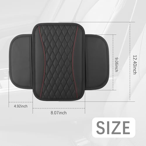 Patchwork Leather Center Console Covers for Cars (Black)