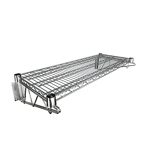 14" x 36" Chrome Wire Wall Mount Shelf (Chrome / 14" x 36")