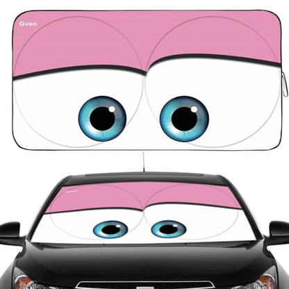 Windshield Sun Shade Car Sun Shade 2025 Pink Car Accessories for Women Shades for Front Window Girly Windshield Cover Sunshades for Summer Heat Portection (Pink / Large (Universal Fit))