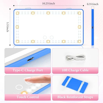 2PCS Car Sun Visor Vanity Mirror (Blue / 2PCS)