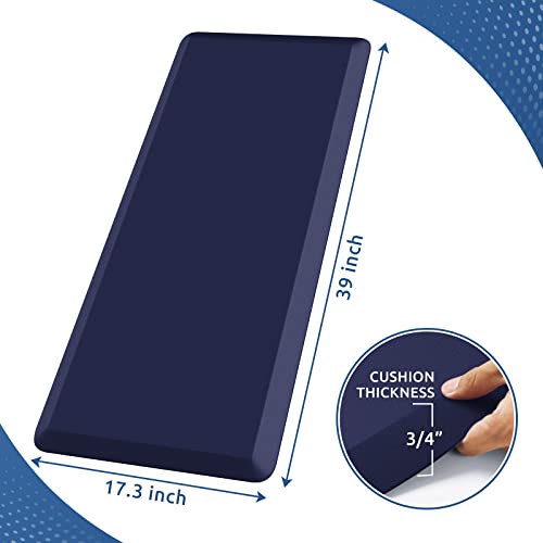 Kitchen Mat Cushioned Anti Fatigue Kitchen Rug 0.8inch Waterproof Non Slip Kitchen Rugs and Mats Standing Desk Mat Comfort Floor Mats for Kitchen Sink Office (Blue / 39"L x 17.3"W x 0.8"Th)
