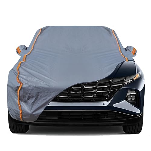 6 Layers PEVA Premium Full Car Cover Fit for SUVs MPV Pickup Sedan hatchback Rain and snow protection (Surrounding reflective strip / SUV-M ( Fit for SUV UP to 180" ))
