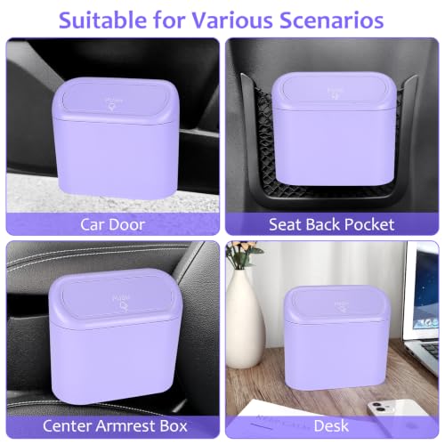 Car Trash Can with Lid (Purple)