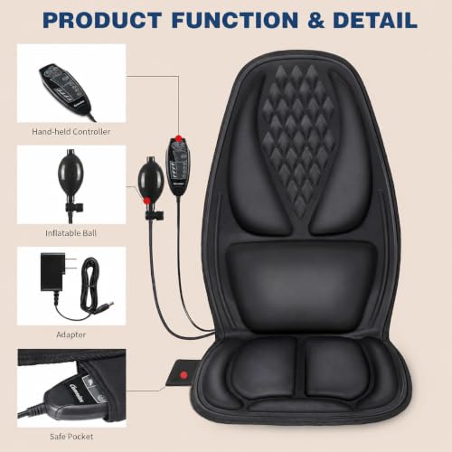 Vibration Massage Seat Cushion with Heat (Black)