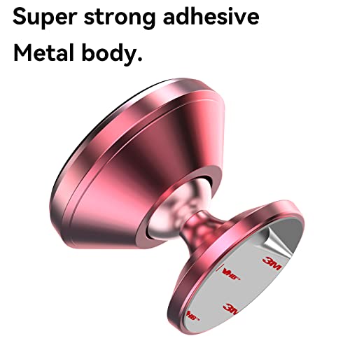 2 Pack】Magnetic Phone Holder for Car Dash Strong Magnetic Car Phone Mount (Rose Gold)