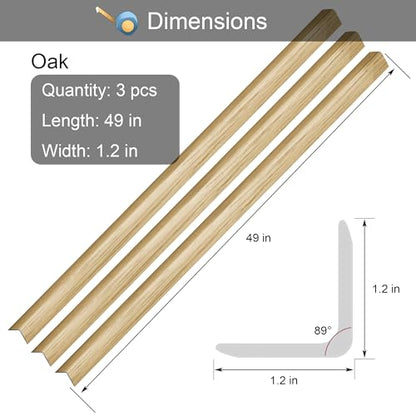 6 Pcs 49" Wall Corner Protector Trim (6pcs * Oak)