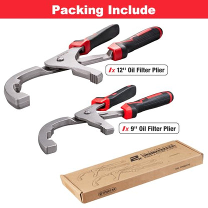 Oil Filter Wrench Set (9" & 12" Pliers: 1-3/4" - 3-3/4")