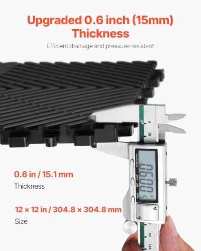 Interlocking Drainage Mat (Black / 12 x 12 inch)