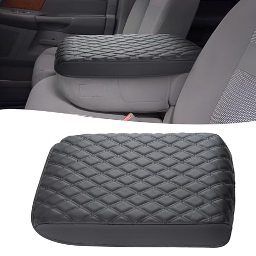 Custom Fit Center Console Cover for Dodge RAM 1500 2500 3500 2002 2003 2004 2005 2006 2007 2008 2009 2010 2011 2012 with Jump Seat (PVC Leather-Black / for Jump Seat 2002-2012 Ram 1500-3500)