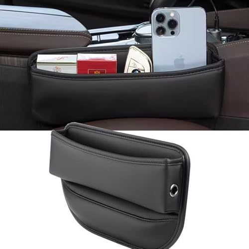 Car Seat Gap Filler 1 Pack Leather Seat Organizer Front Seat Car Accessories for Women Men (Black，1 Pack)