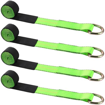 8 Pack Lasso Tow Truck Straps with D Ring 11 (2" X 8 ft)