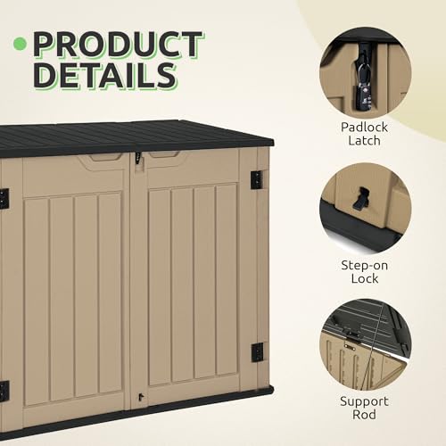 Horizontal Shed with Padlock Latch (Brown)