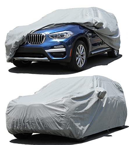 All Weather Waterproof car Cover Good for rain Snow uv Protection dust Small SUV Q3 X1 Blazer Encore Trailblazer Nitro Escape CR (SC - (See Size Chart) / GRAY)