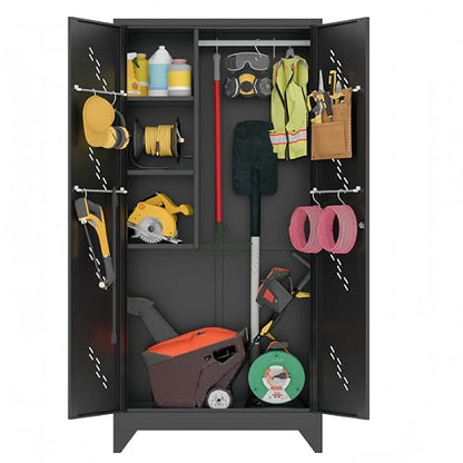 75" Metal Storage Cabinet with Lock (75"h Dark Black)