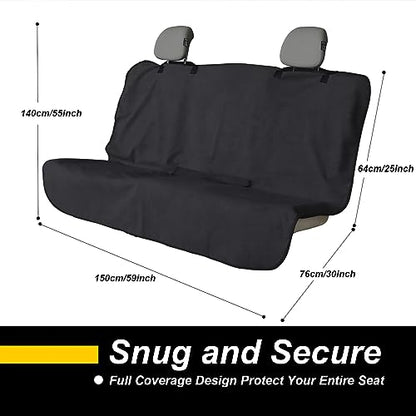 Back Seat Cover for Car Trucks Van SUV (Rear Bench Seat Towel / Black)
