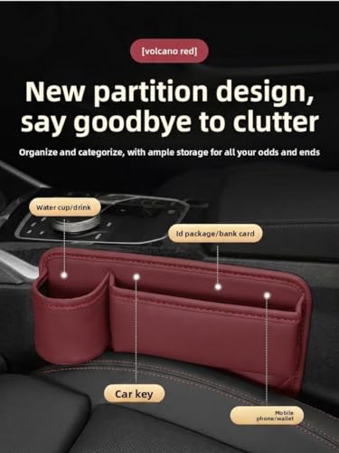 Alymarr Leather Car Seat Gap Filler (Red)