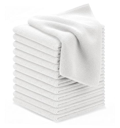Microfiber Cleaning Cloths (Pack of 12 - 12x12 Inches / White)