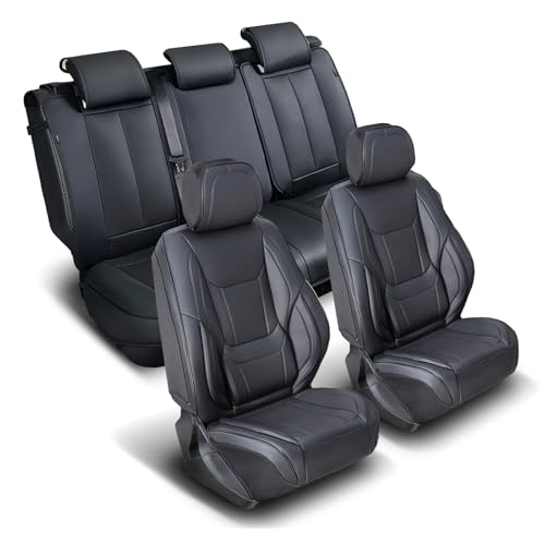 Premium Custom Fit Truck Car Seat Covers Full Set Seat Waterproof (X89 (See Vehicle Size Chart) / Full Set - Black)