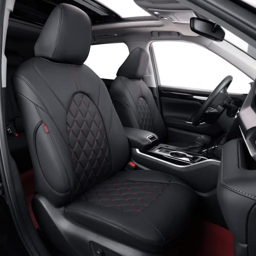 Camry Car Seat Covers Custom Fit for Toyota 2012 (Leatherette(Black/Red) / 2012-2017 SE,SE Sport,XSE)
