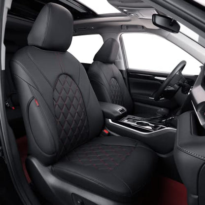 Car Seat Covers for Toyota 2018 (Leatherette(Black/Red) / 2018-2024 Camry L LE SE SE Nightshade)