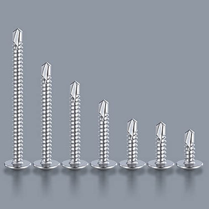 200pcs）#8×1”for Sheet Metal Self (#8X1" / Silver)