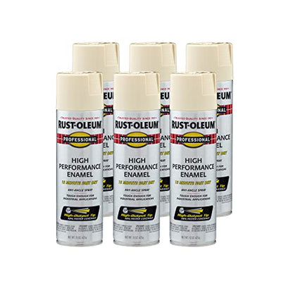 7570838 6PK Professional High Performance Enamel Spray Paint (Gloss Almond / 15 Ounce (Pack of 6))