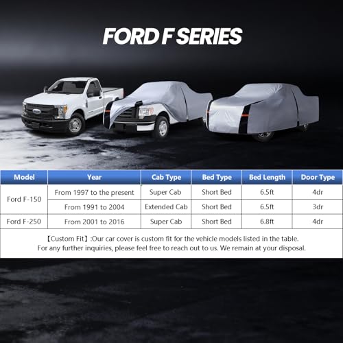 Multi Layer Ford F150 Truck Cover (W.Fit F-150(1997-2026) Super Cab SB / White Truck Cover)