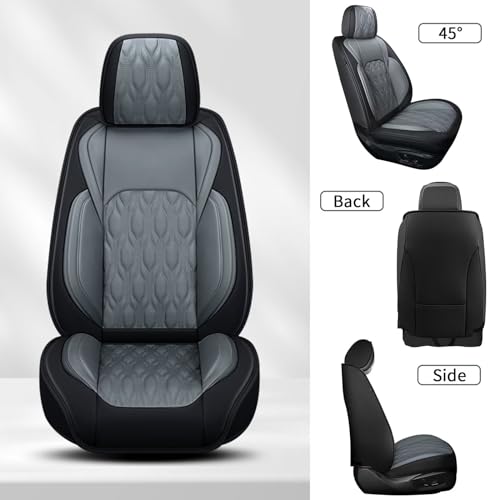 Front Waterproof Leather Seat Covers for Mazda Tribute 2008 (#067 Black&Gray / 58.Tribute-2 Front Seat Covers Only)