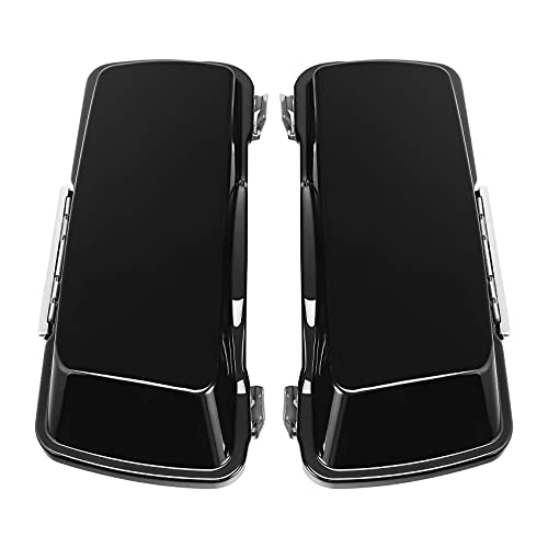 Motorcycle 5" Stretched Saddlebags Fit For Harley Touring 1993 (Vivid Black W/ Chrome Latches / 5" Extended)