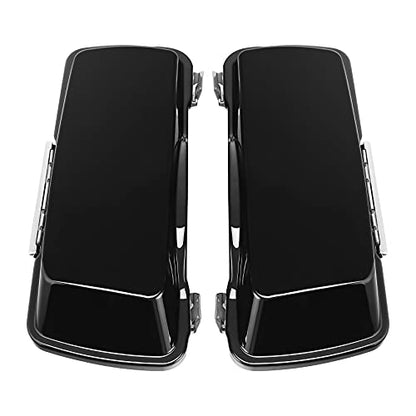 Motorcycle 5" Stretched Saddlebags Fit For Harley Touring 1993 (Vivid Black W/ Chrome Latches / 5" Extended)