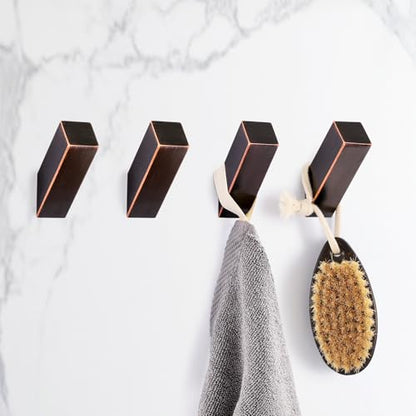 Towel Hooks for Bathrooms (Bronze / 4 Pack)