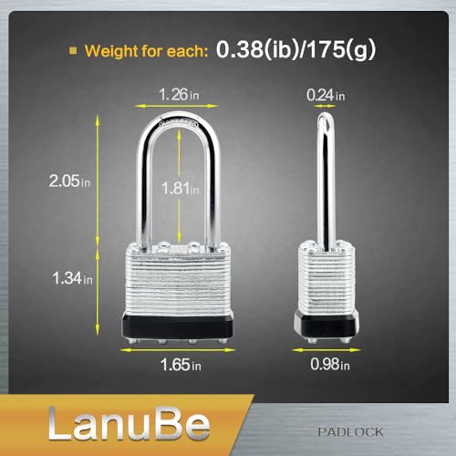 Laminated Keyed Alike Padlock 60 Pack 1.6 (60 pack Black)