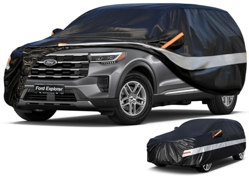 10 Layers SUV Car Cover Custom Fit for Ford Explorer (Black Gray / Custom Fit for Ford Explorer)
