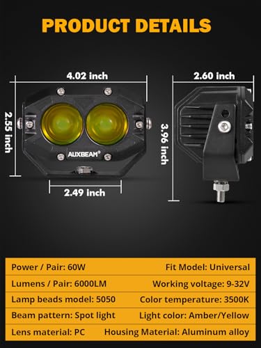4 Inch Amber Fog Lights (4 Inch Amber Spot Light)