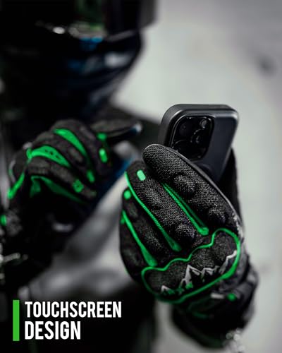 Motorcycle Gloves Motorbike Glove for Men Women Full Finger Knuckle Protection Touch Screen Cycling ATV Hiking Riding (X-Large / mountain-Green)