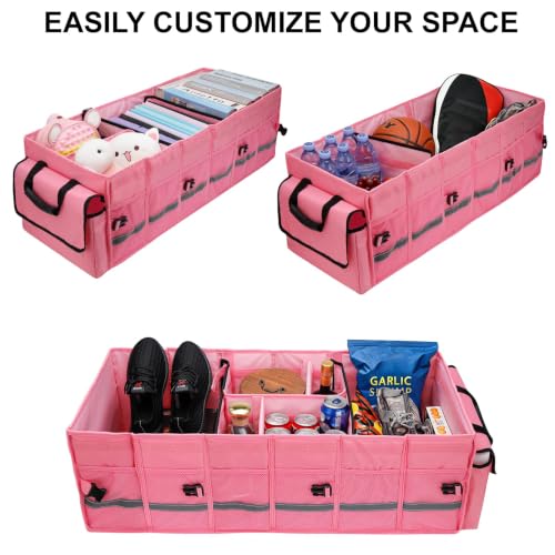 Car Trunk Organizer and Storage for Car (Pink / Large)
