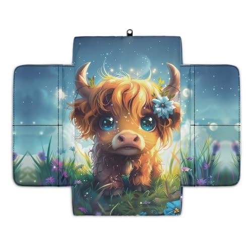 Cute Highland Cow Auto Center Console Armrest Cover Arm Rest Seat Box Pad Protector with Side Storage Pocket Middle Console Pad for Car Storage Box Car Interior Accessories (Cute Highland Cow)