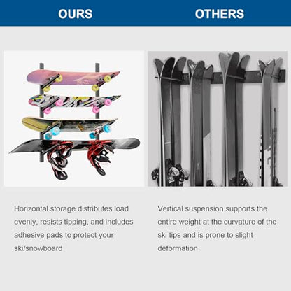 Skateboard Rack Wall Mount (4-floor black)