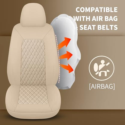 Solid Black Full Set Car Seat Covers (N1 Beige / Full Set)