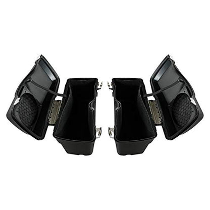 Motorcycle Saddlebags Hard Saddle Bags W (Standard W/ Black Latches / Standard)