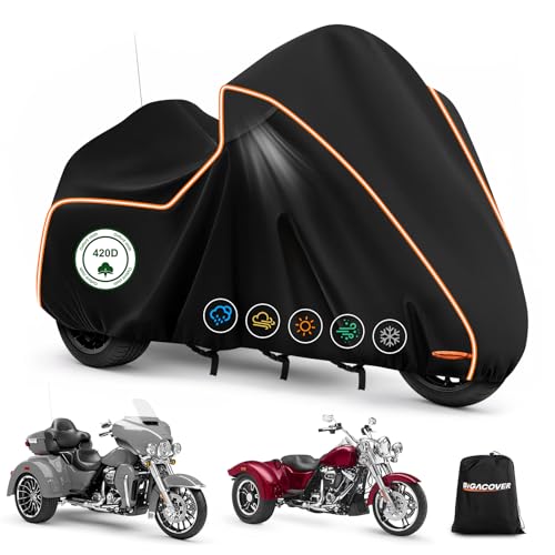 Motorcycle Cover for Harley Trike Freewheeler 2009 (Black / for Trike Models Freewheeler)