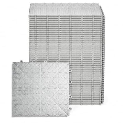SnapLock GarageDeck 12"x12" Interlocking Garage Floor Tiles (48 Pack / Alloy)