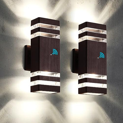 2 Pack Outdoor Light Fixtures (Brown / 2 Layer - 12 Inch)