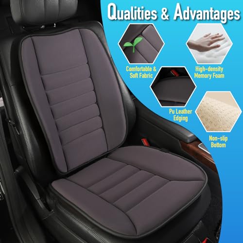 Car Seat Cushion with Back Support Pillow (Dark Grey)