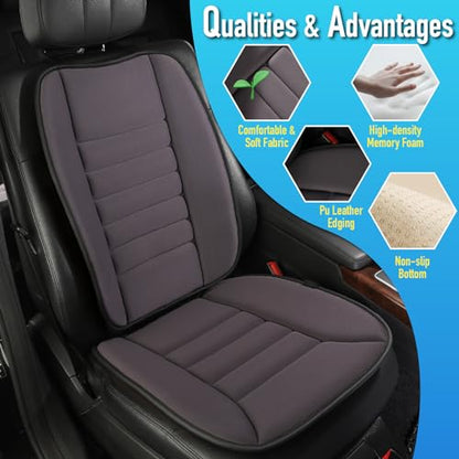 Car Seat Cushion with Back Support Pillow (Dark Grey)