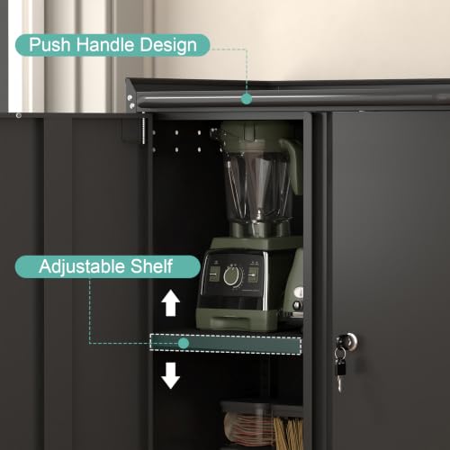 Garage Storage Cabinet with Wheels (Black / 32"H)