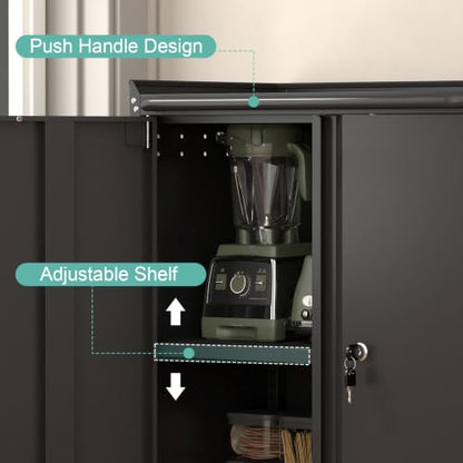 Garage Storage Cabinet with Wheels (Black / 32"H)