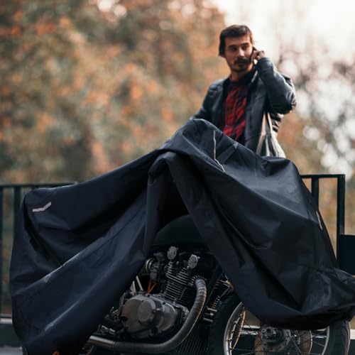 300D Oxford Motorcycle Cover (300D Silver / 4XL (116 x 37 x 55 inch))